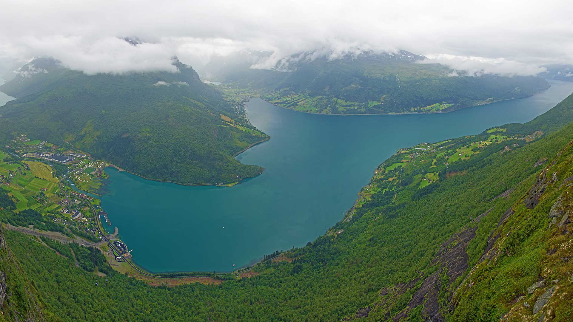 Aussicht von Berg Hoven, Nordfjord, Norwegen