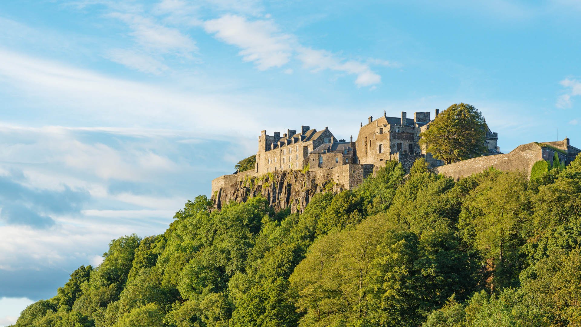Stirling Castle from the West in late afternoon autumn sunshine.