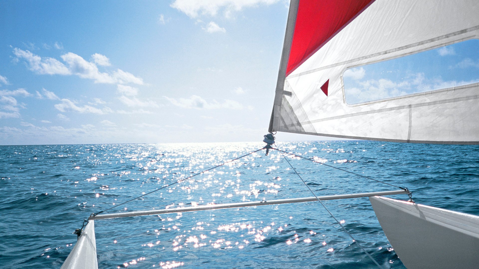 Catamaran on the ocean