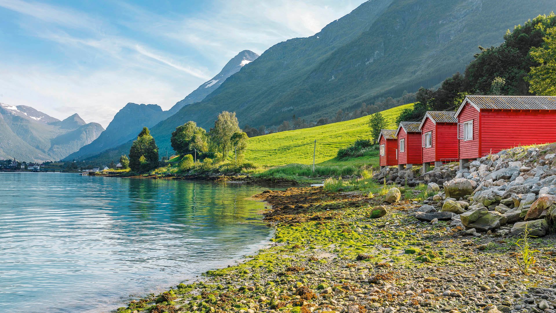 Camping on the shore of Nordfjord, Norway