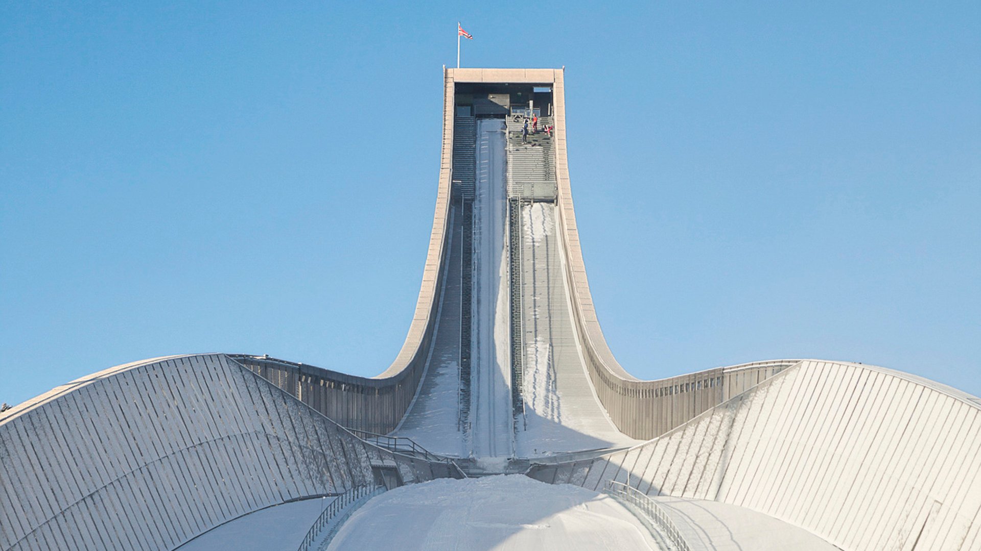 Holmenkollen ski jump in winter.  Oslo, Norway.