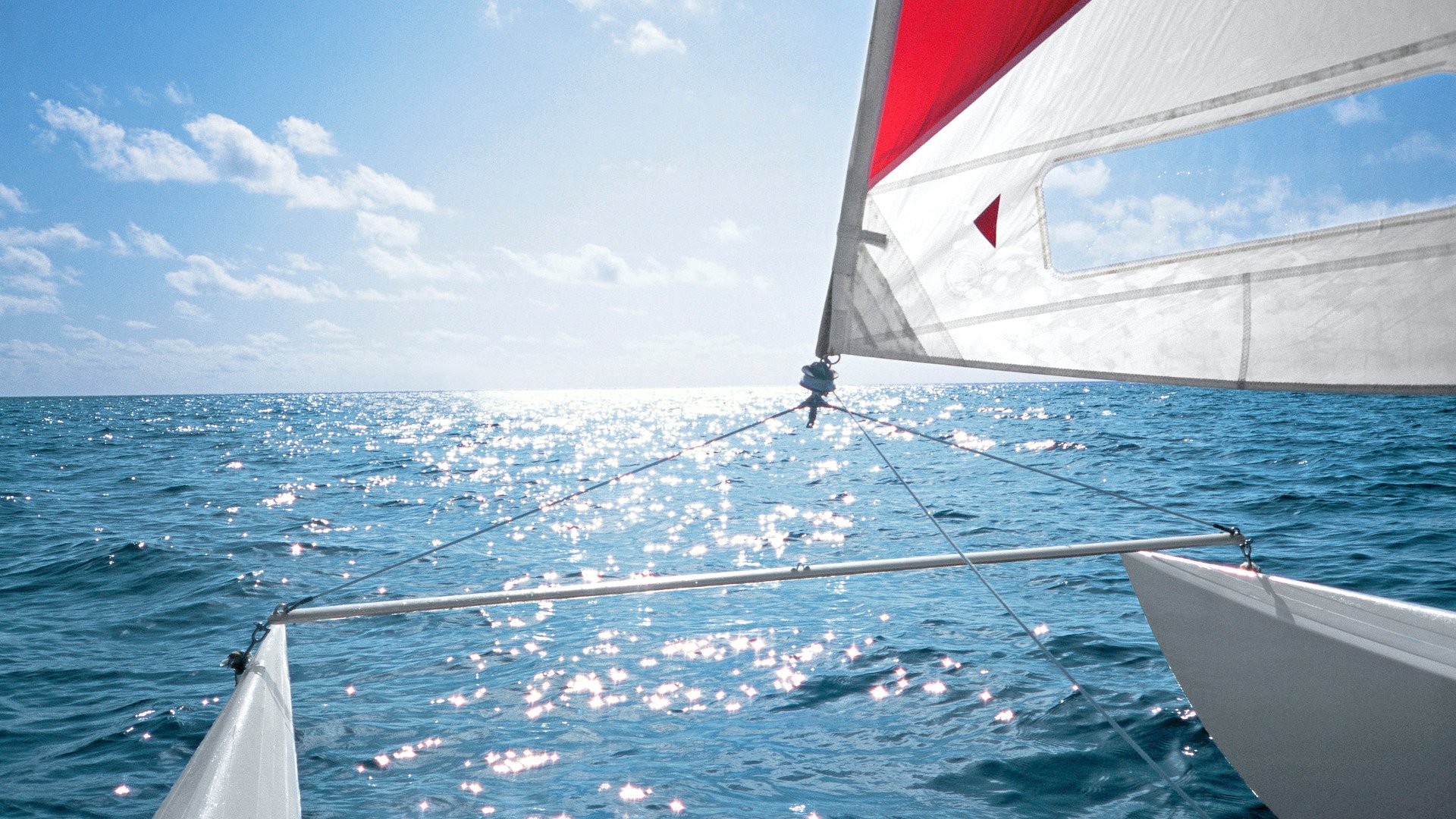 Catamaran on the ocean