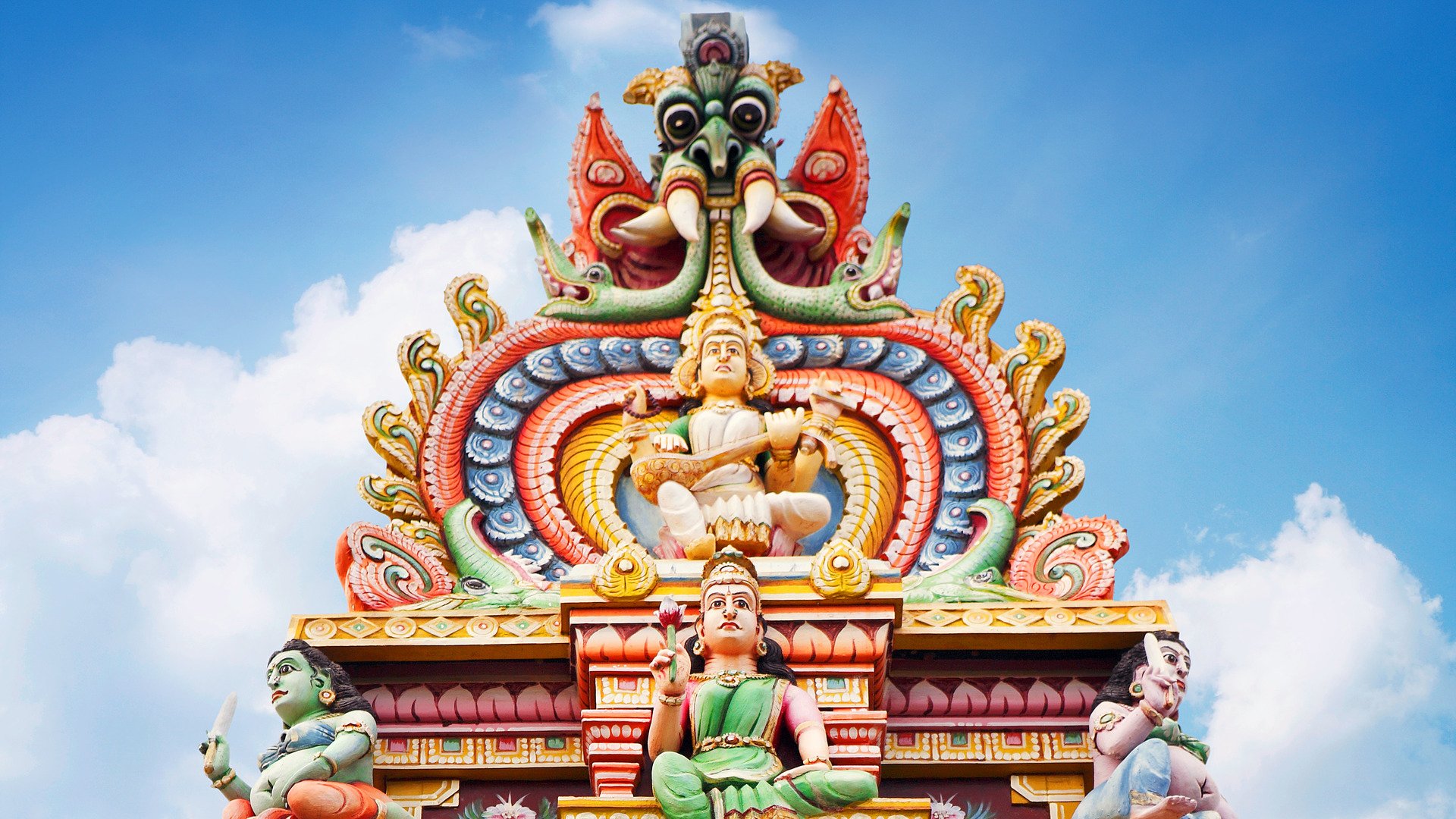 Detail of Hindu temple roof in Port Louis, Mauritius. See my other photos from Mauritius: