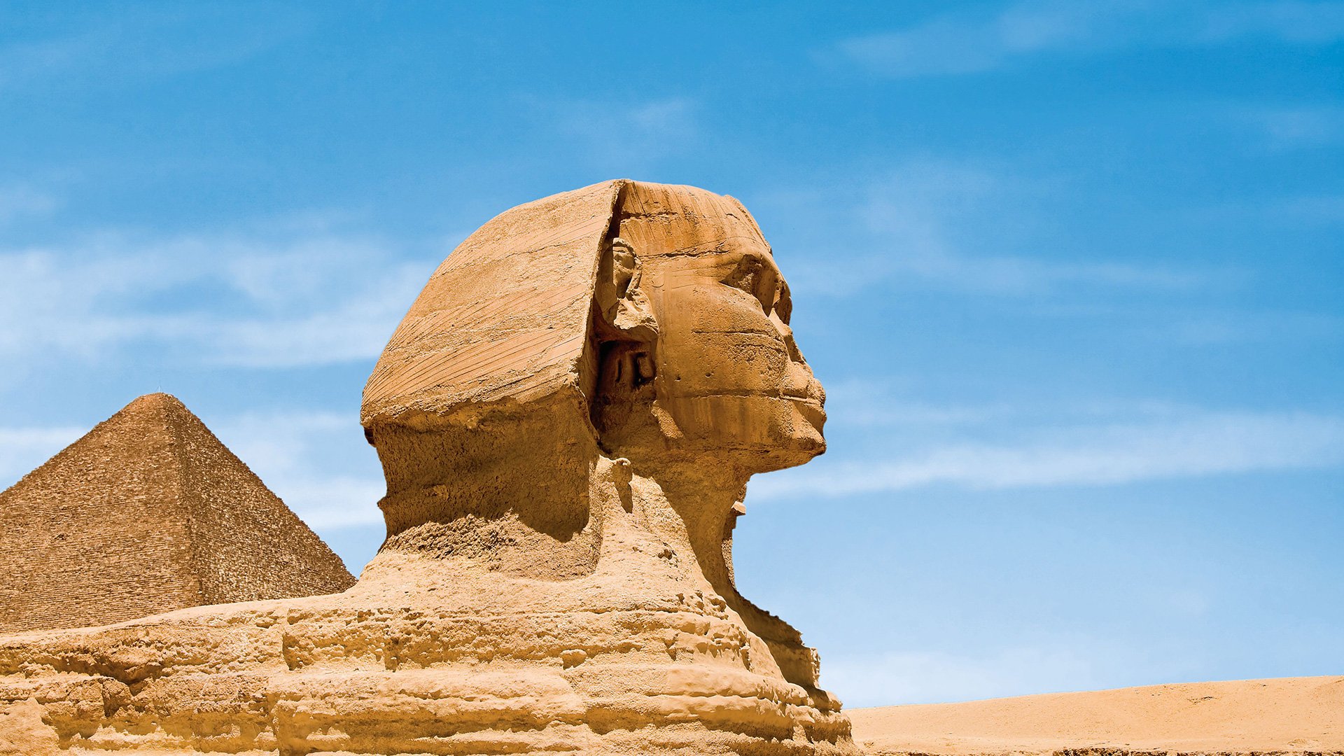 Große Sphinx, Chephren Pyramide und Ruinen von Memphis