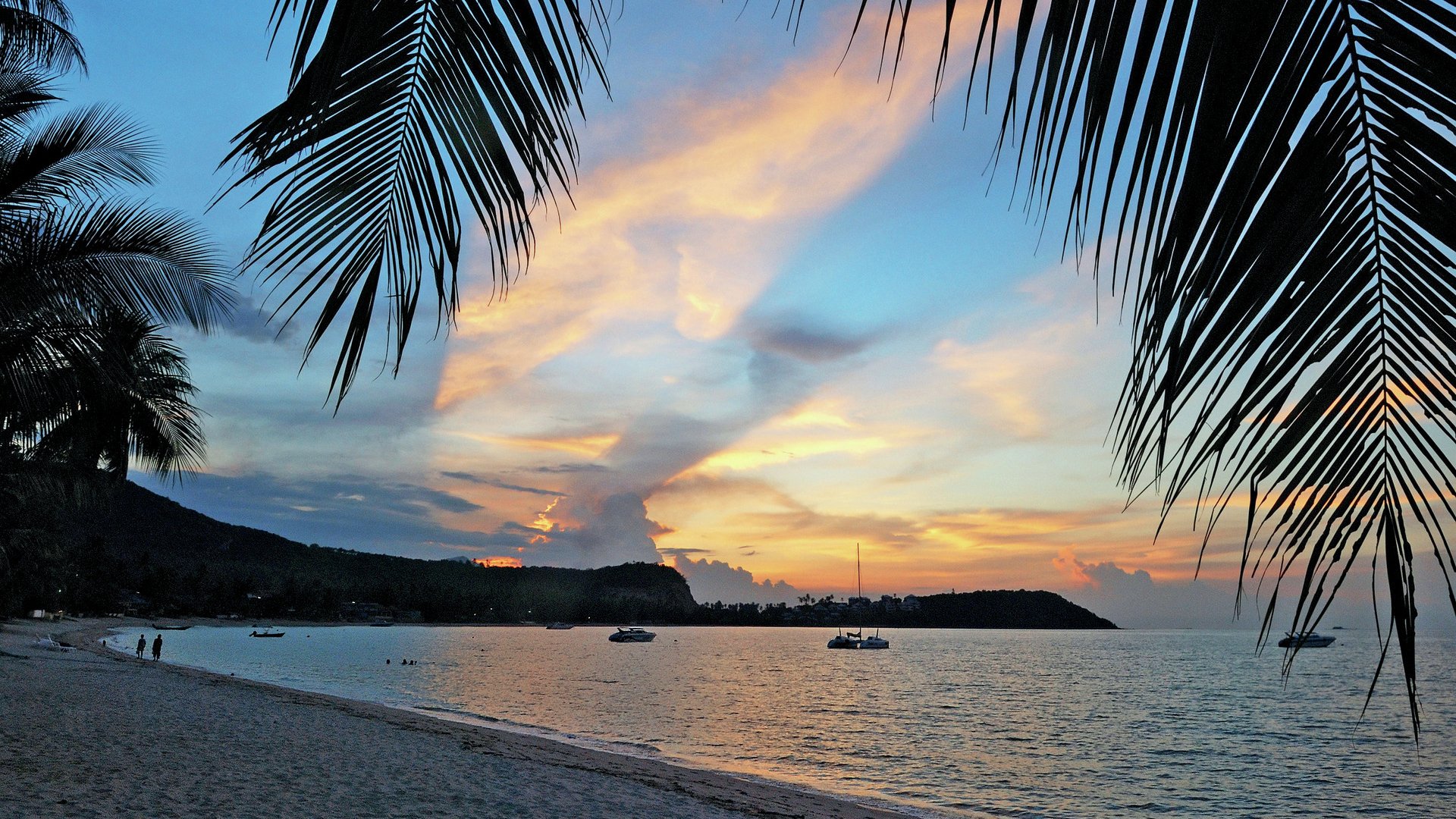 Sonnernuntergang am Strand, Ferieninsel Kho Samui, Thailand | Su