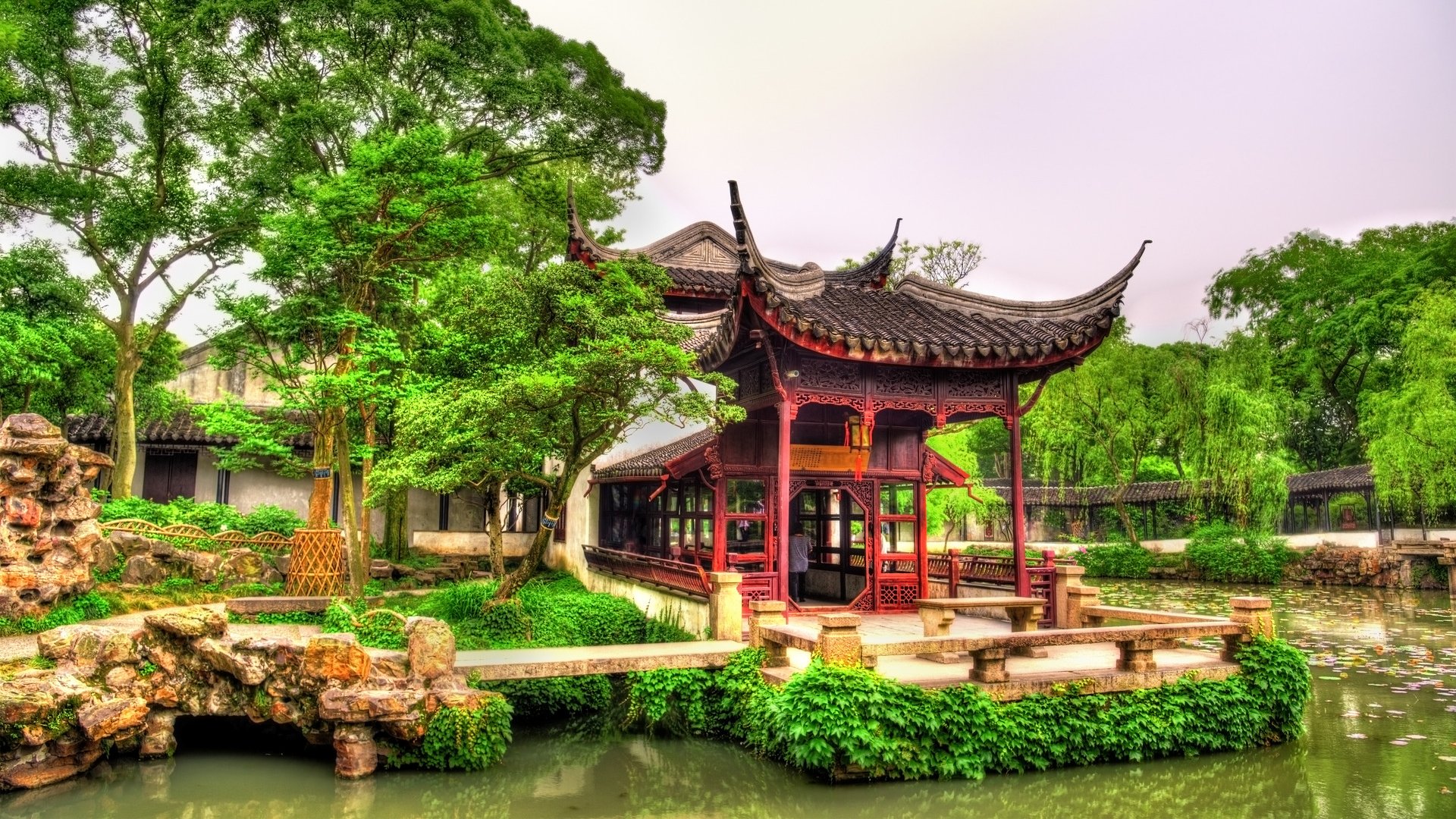 Humble Administrator&#39;s Garden, the largest garden in Suzhou, China. UNESCO heritage site.