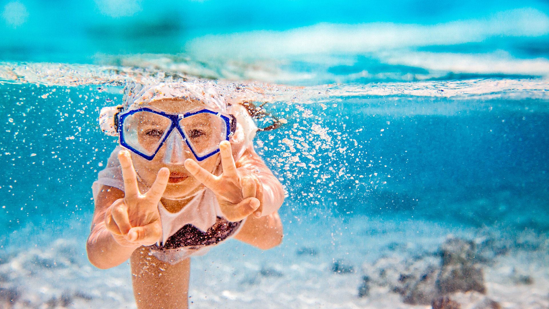 Underwater Snorkeling Adventure For Little Girl