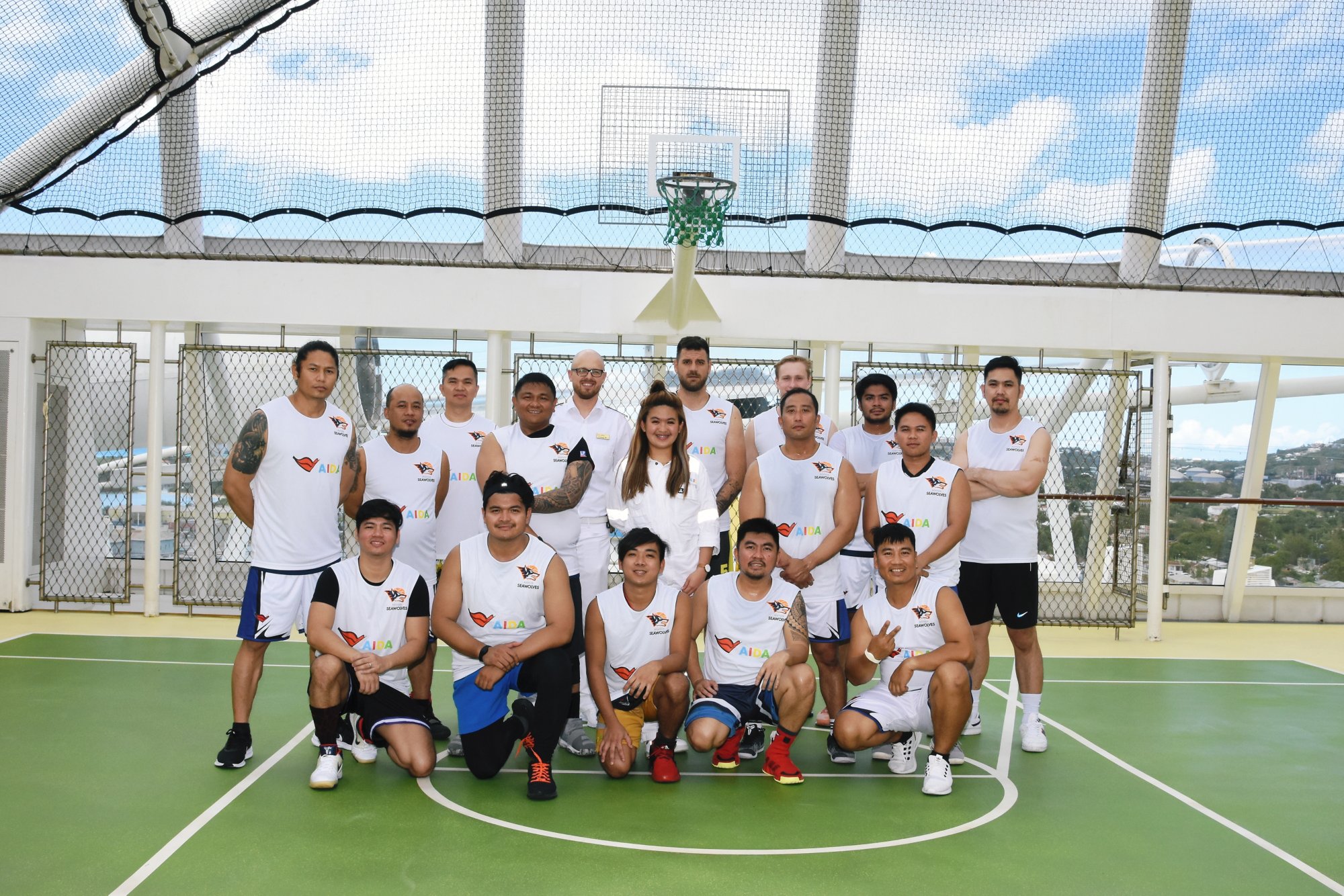 AIDA Basketballmannschaft an Bord