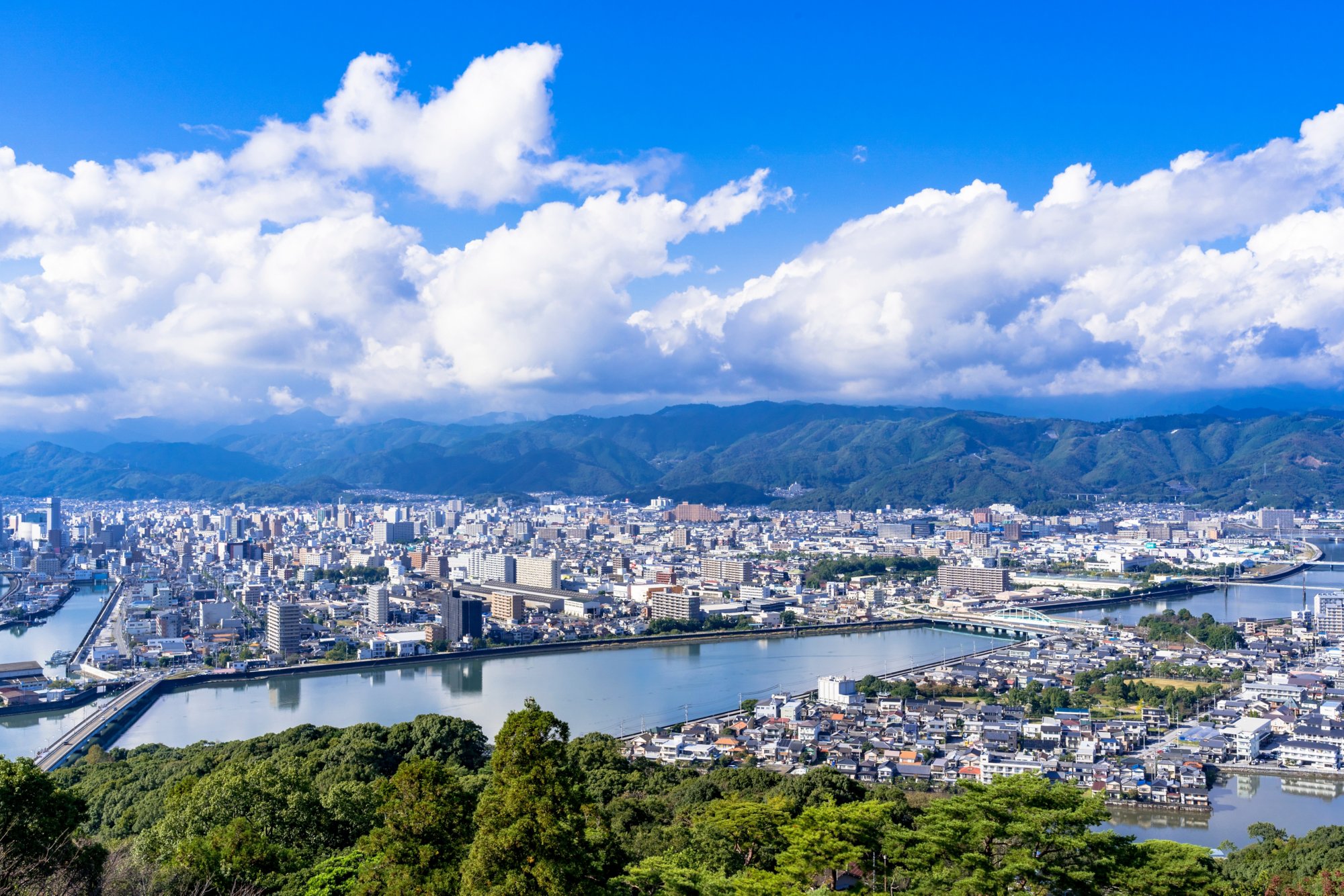 五台山公園展望台より高知市街