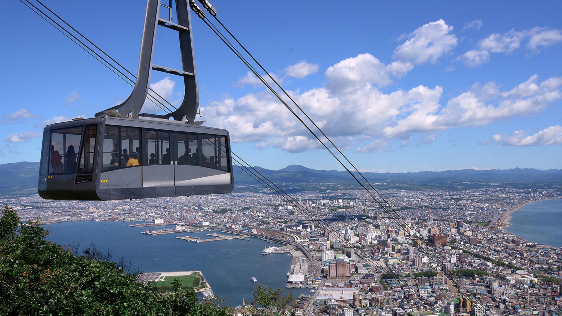 Mit der Seilbahn zum Berg Hakodate