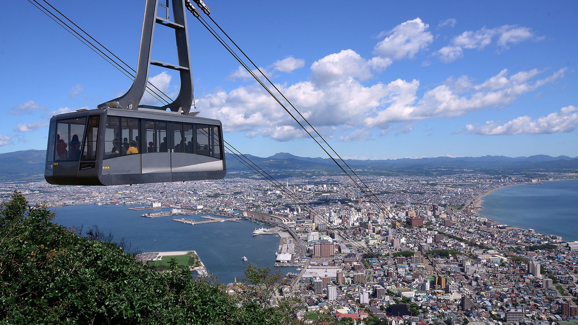 Mit der Seilbahn zum Berg Hakodate
