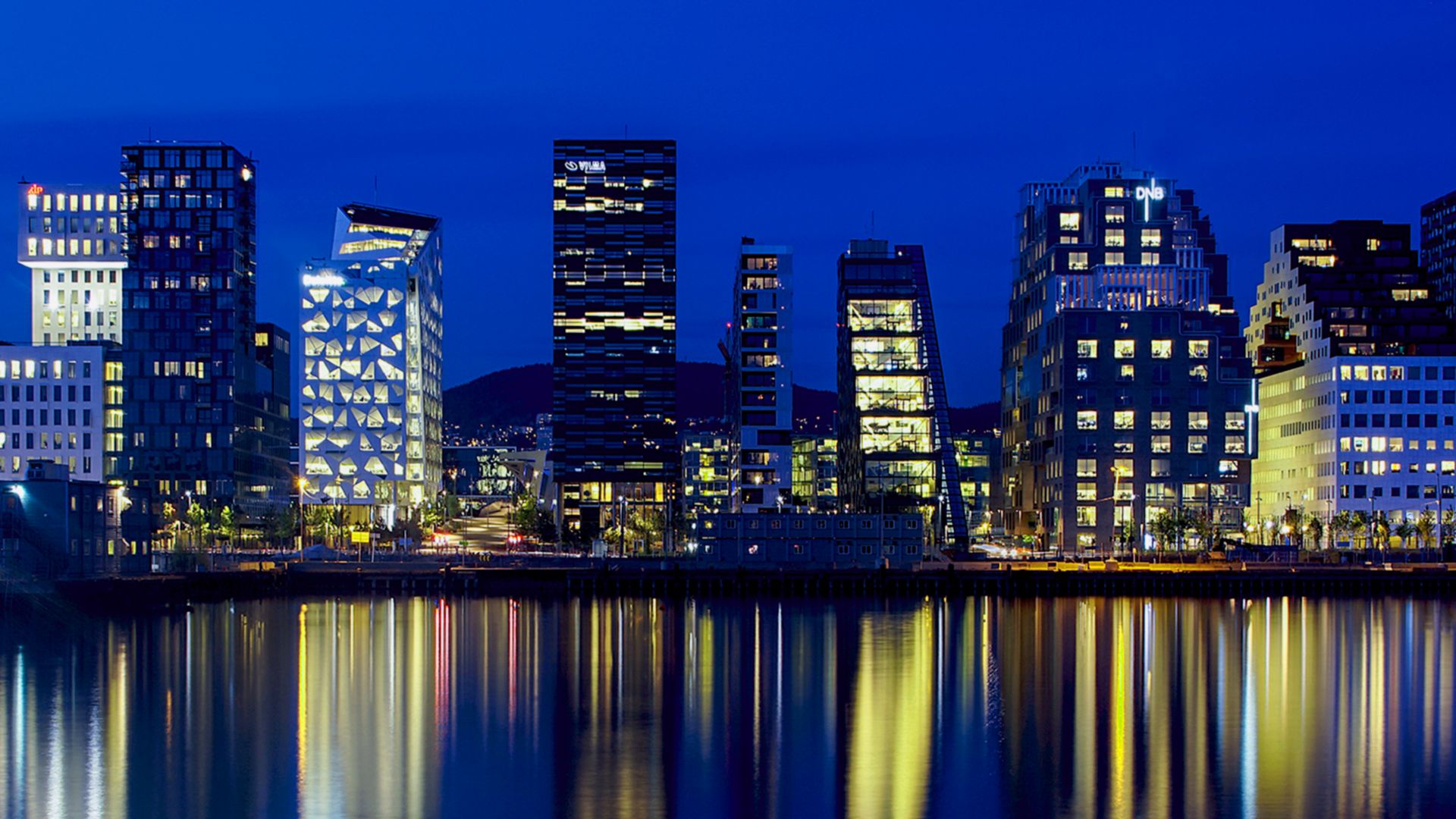 Abendliches Oslo auf einen Blick