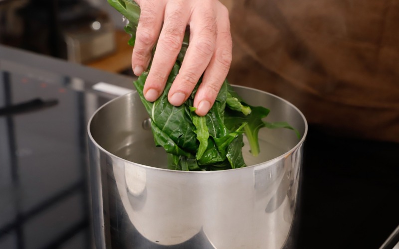 sbollentare la cicoria