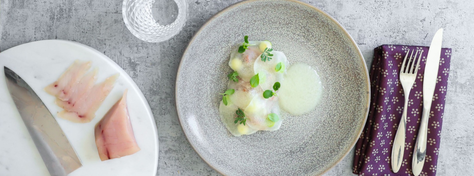 Pesce spada marinato con salsa al melone