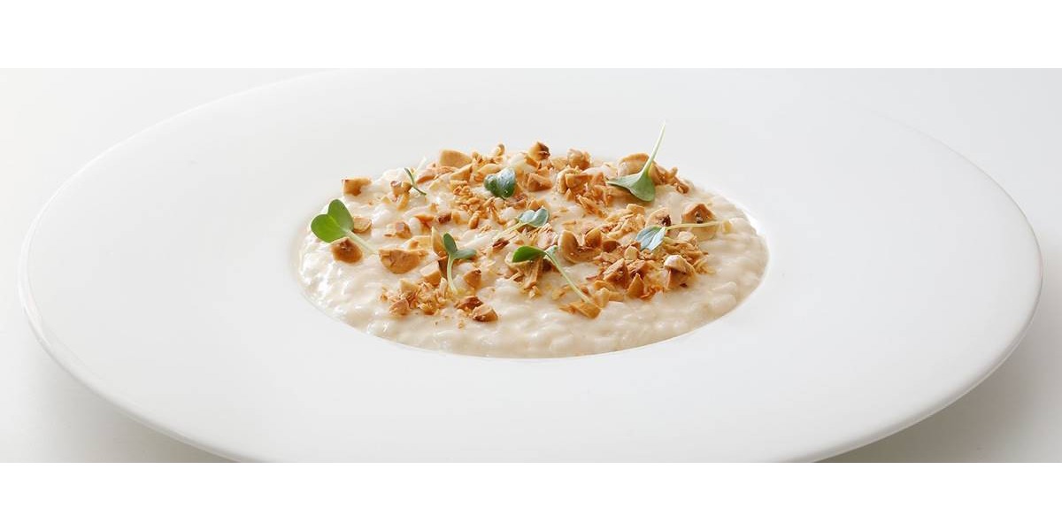 Riso con nocciole di Giffoni e Castelmagno DOP