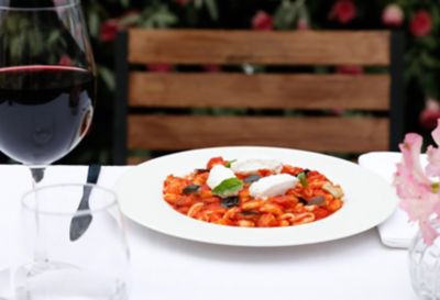 Cavatelli al sugo di datterino, melanzane e ricotta di bufalaalt