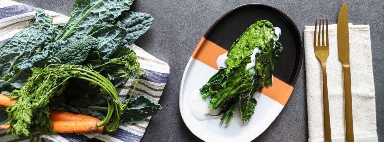 Cavolo nero al forno e carote abbrustolite