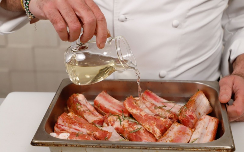 marinare con vino bianco