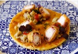 Taco di farinata di ceci con verdure e polpoalt