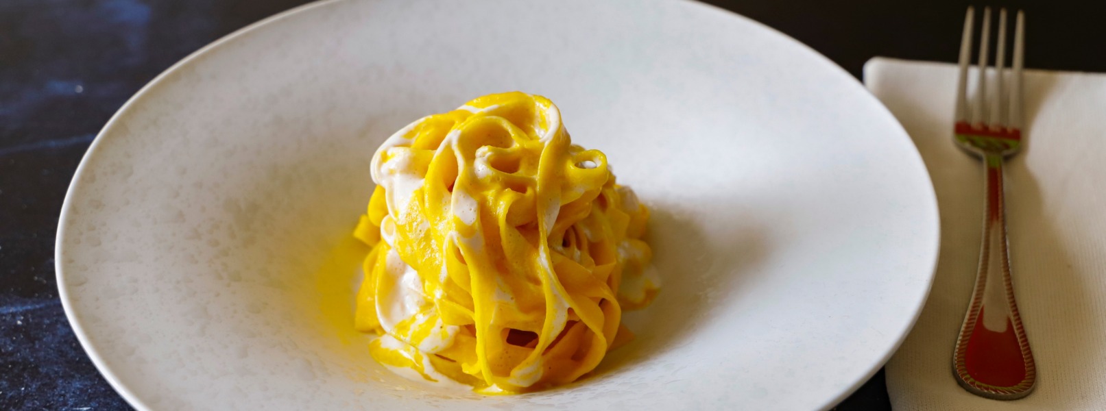 fettuccine con patate zafferano formaggio di capra