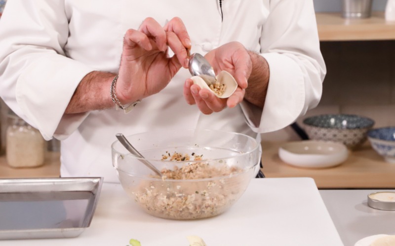 farcire i dischi di riso