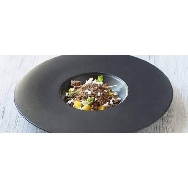 Macedonia di mango e finocchi con crumble al cioccolato