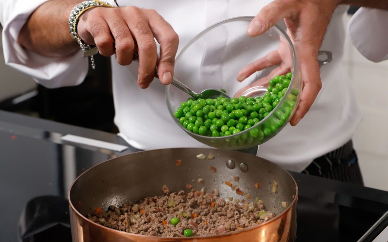 aggiungere i piselli