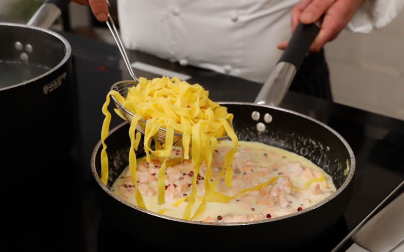 ultimare cottura in padella