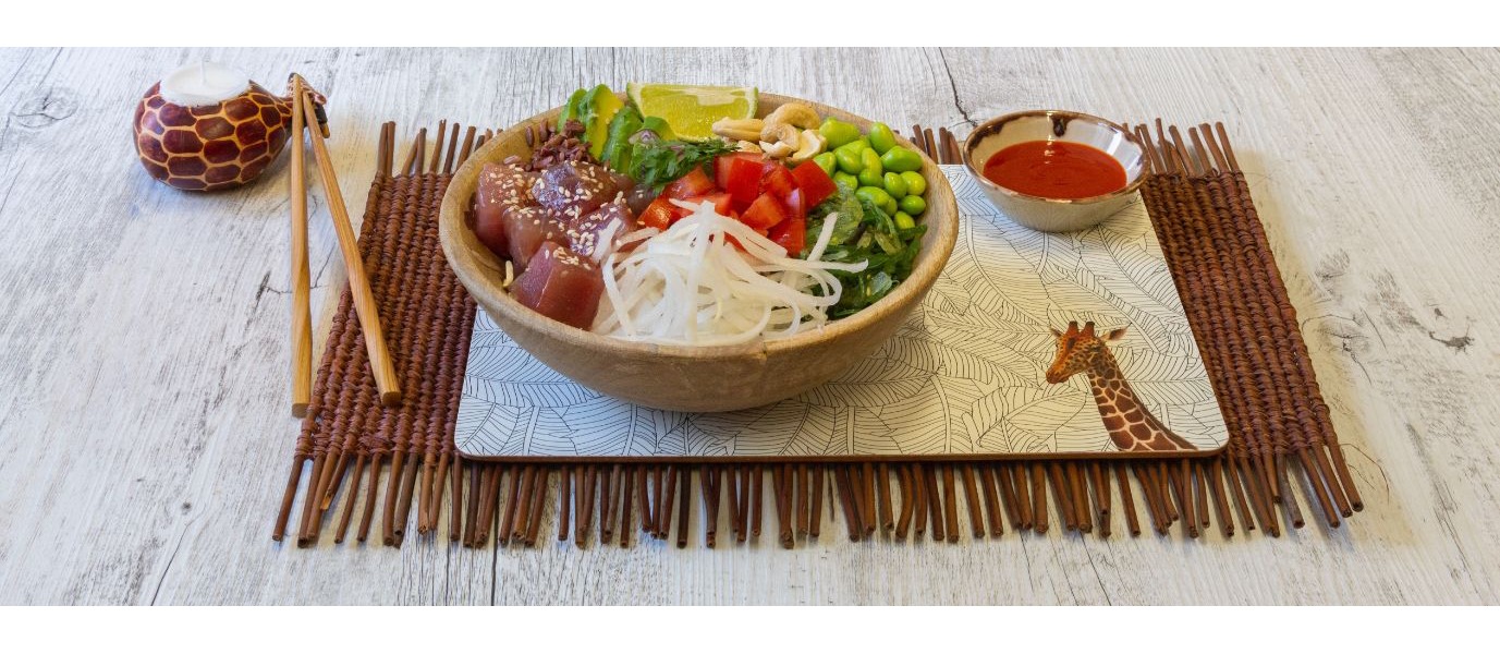 Poke con tonno e riso rosso integrale