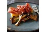 Polenta grigliata, funghi e prosciutto di San Danielealt