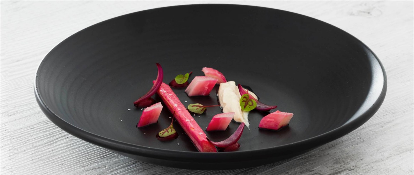 Rabarbaro con yogurt e mosto