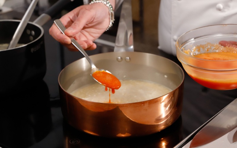 aggiungere crema di peperoni