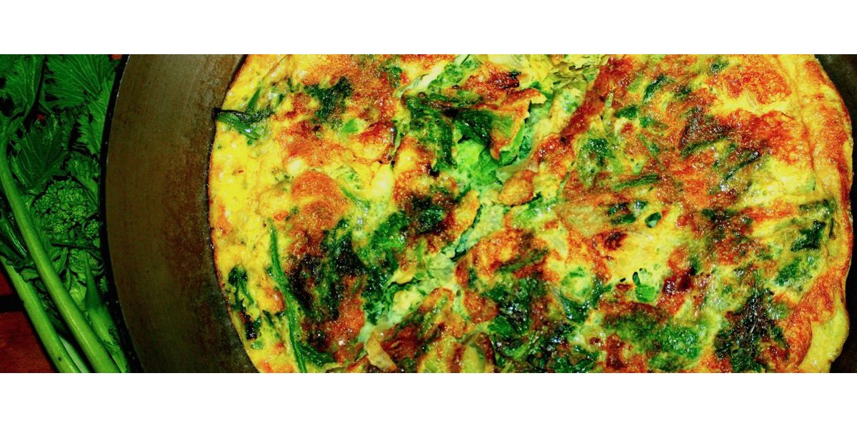 Frittata con cime di rapa e Grana Padano