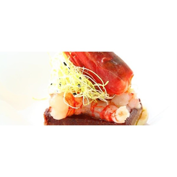 Lingua, gamberi e mandarino 