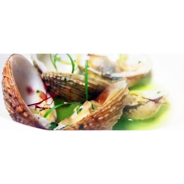 Sautè di tartufi di mare su clorofilla di cerfoglio