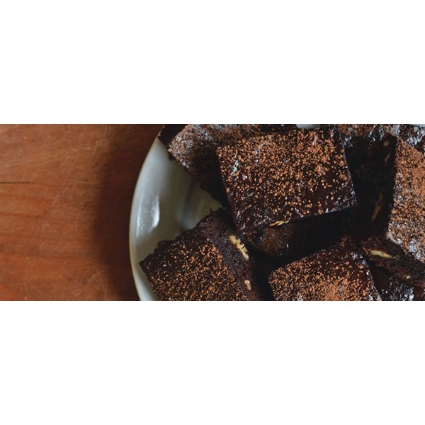 Raw brownies con savoiardi e noci pecan