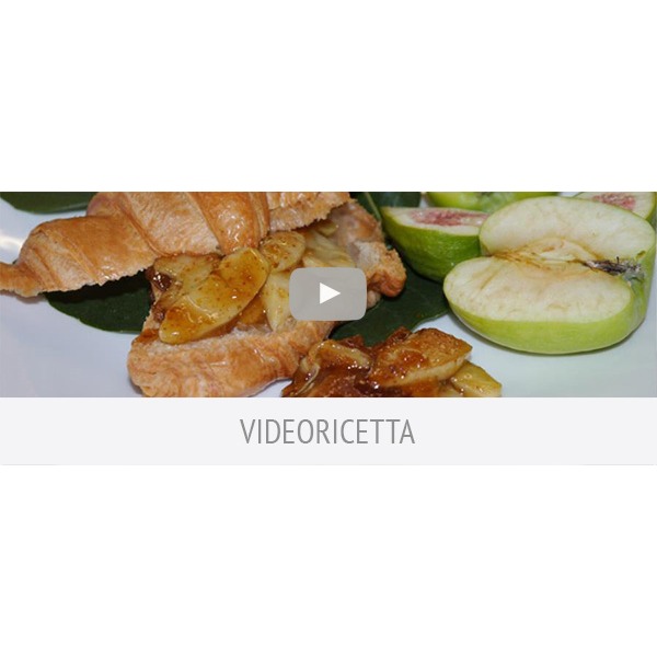 Cornetto glassato con mele caramellate e confettura di fichi