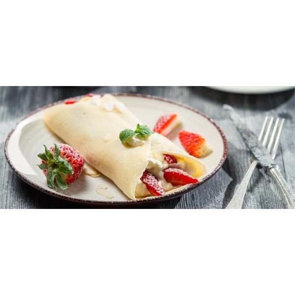 Crêpes con crema pasticcera e fragole