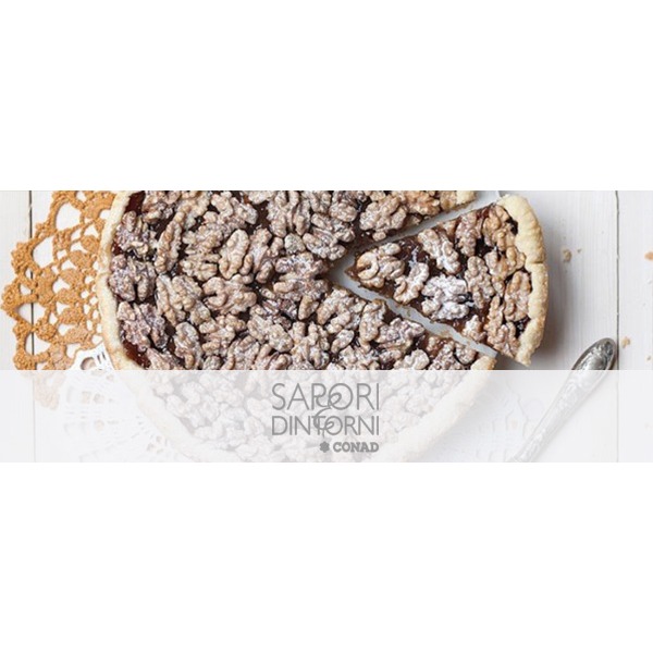 Crostata tiepida di noci con confettura di fichi