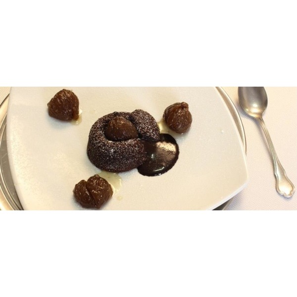 Cuore morbido di cioccolato con marron glacé