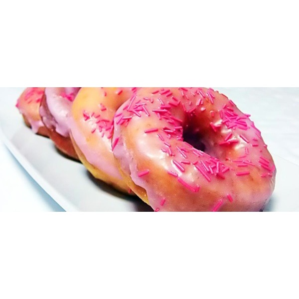 Donuts di lievito madre con glassa rosé