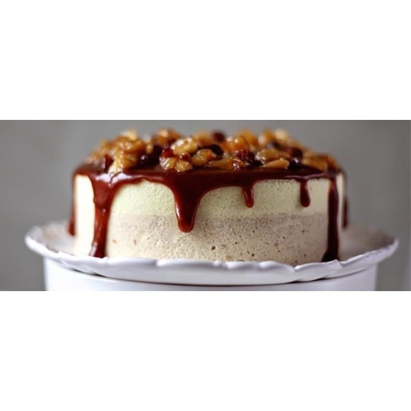 Torta di mele moderna con doppia bavarese