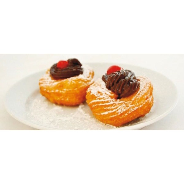 Zeppole di San Giuseppe con ganache al cioccolato fondente all'alchermes