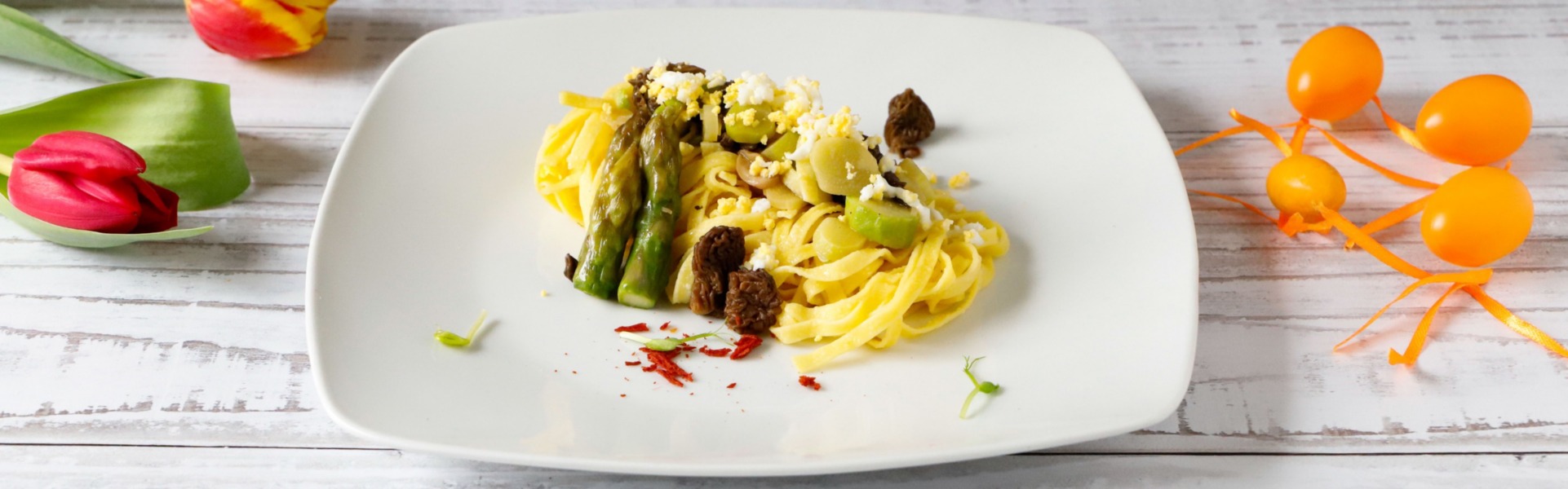 pasta con asparagi e funghi