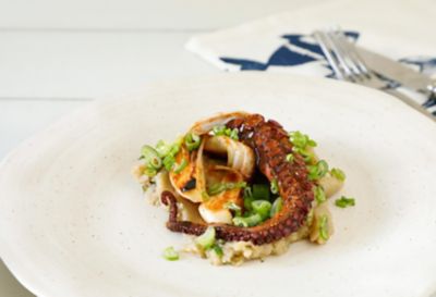 Tentacoli di polpo con morbido di patate e olive taggiaschealt