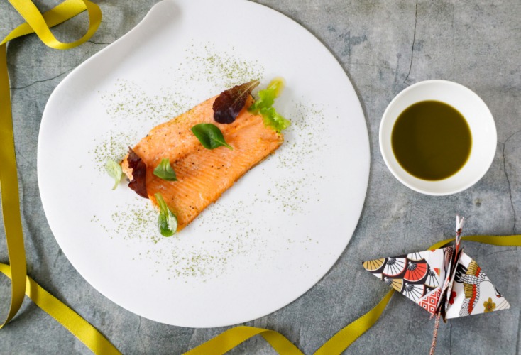 Filetto di trota al tè matcha