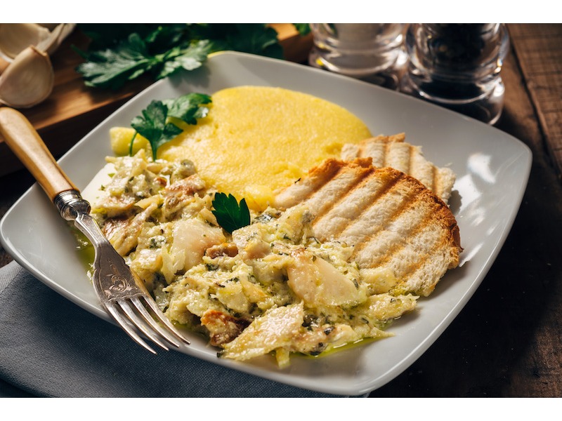 Baccalà mantecato con polenta