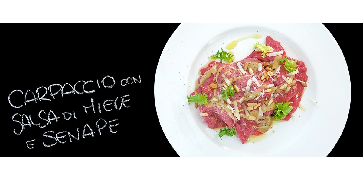 Carpaccio di carne con senape e miele