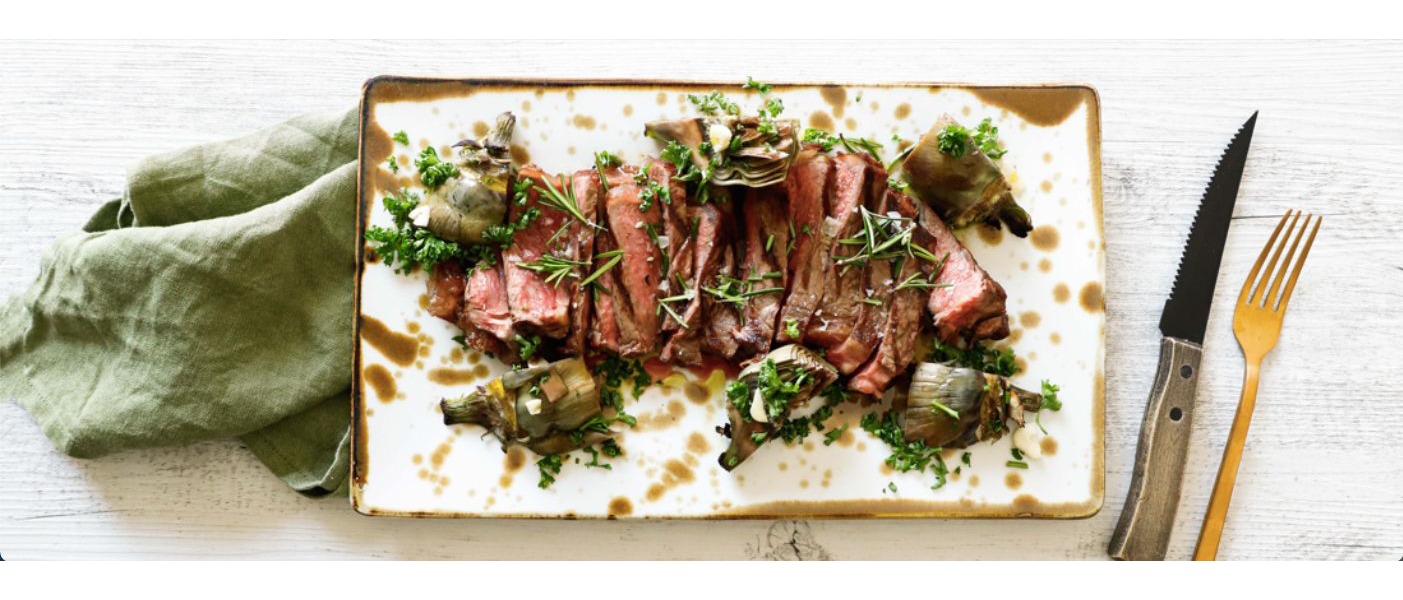 Costata di Scottona, carciofi e menta