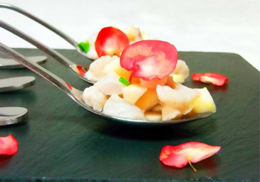 Cruditè di ombrina con note di mela